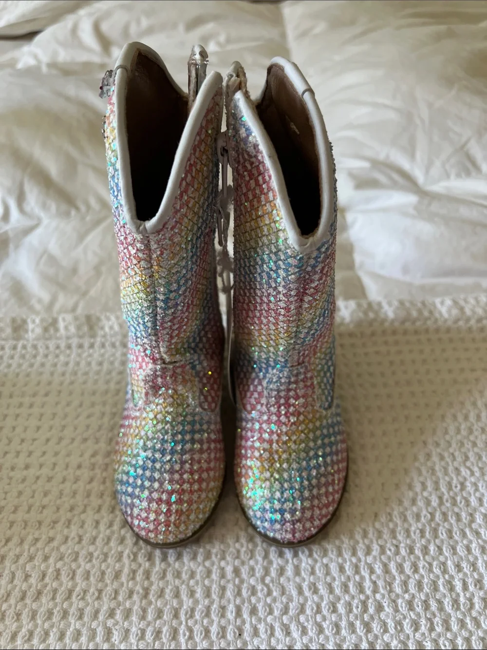 Lola + The Boys Rainbow Glitter Kids Ankle Boots